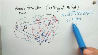 Herons formula proof cotangent [upl. by Anierdna195]