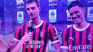 Matteo Gabbia e Tijjani Reijnders intervista postpartita InterMilan12 [upl. by Isnan]