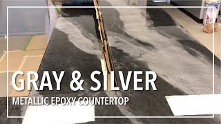 Gray amp Silver Epoxy Countertop Remodel [upl. by Adi]