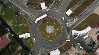 Aerial Shot Of Busy Roundabout Stock Video [upl. by Peg]