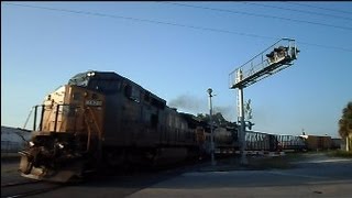 CSX Long Mixed Freight Train Screams Along Curve [upl. by Aicilf]