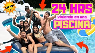 24 HORAS VIVIENDO EN UNA PISCINA😱 Valentina se salió de la piscina  jonfer y valentína [upl. by Averi444]