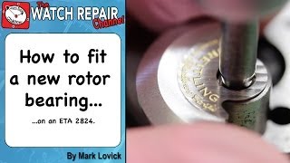 ETA 2824 automatic not winding properly Replacing the rotor bearing Watch repair tutorials [upl. by Ahsinhoj]