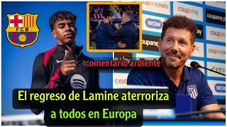 No creerás lo que dijo Simeone sobre el regreso de Lamine Yamal a los entrenamientos del Barcelona [upl. by Eiramyelhsa880]