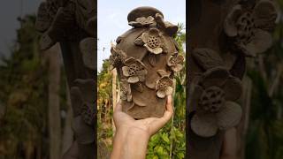 ফুল দানি পানির পাত্র  DLY Easy Clay flower vase watch pot 🫙shorts clay viralvideo [upl. by Carbone]