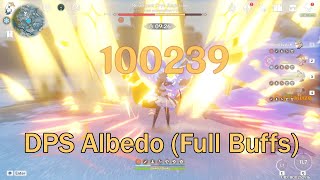 100k DMG Albedo DPS Build Full Buffs Genshin Impact [upl. by Thury297]