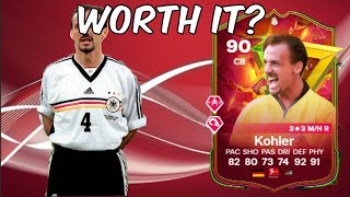 90 Jurgen Kohler Golazo Hero Player Analysis  EA FC 24 Ultimate Team [upl. by Gniliem]