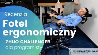 Fotel ergonomiczny Challenger ZFGT400AS dla programisty do pracy przy komputerze w biurze [upl. by Forlini]