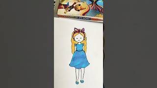 How to draw a Barbie doll shortsfeed youtubeshorts [upl. by Mollee203]