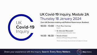 UK Covid19 Inquiry  Module 2A Hearing AM  18 January 2024 [upl. by Garland794]