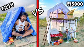 Overnight Survival Challenge  Low Budget Tent House challenge 🏠 ₹250 VS ₹15000 [upl. by Trevorr]