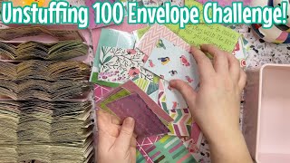 UNSTUFFING THE 100 ENVELOPE CHALLENGE  A Huge Sense Of Accomplishment [upl. by Arthur]