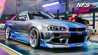 Brians Nissan Skyline R34 Build and tutorial  NeedForSpeed HEAT [upl. by Yetty]