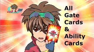 Bakugan Battle Brawlers Video Game All Gate Cards amp Ability Cards [upl. by Alit419]