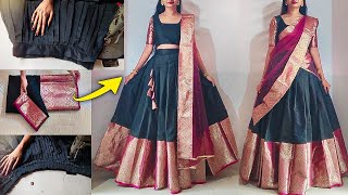 Perfect pleated lehenga skirt cutting stitching for beginners step by step  lehenga skirt stitching [upl. by Kandy]