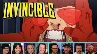 Reactors Reacting to OMNIMAN FIGHTS GUARDIANS OF THE GLOBE  Invincible 1x1 quotIts About Timequot [upl. by Zoeller628]