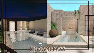 NO GAMEPASS BACKYARD POOL IDEAS  BLOXBURG MODERN AND LUXURIOUS [upl. by Blanch]