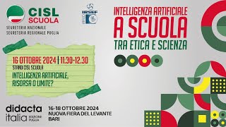 DIDACTA PUGLIA 2024  INTELLIGENZA ARTIFICIALE RISORSA O LIMITE [upl. by Nefen]