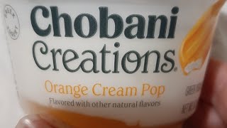 Chobani Creations Orange Cream Pop Greek Yogurt 101824🍊 [upl. by Thesda]