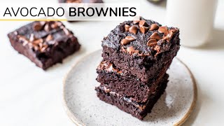 AVOCADO BROWNIES  easy healthy recipe [upl. by Osgood]