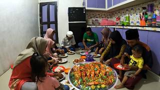 Masak dan makan udang goreng sambal thailand setelah mancing bareng keluarga [upl. by Thorvald]