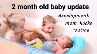 2 month old baby update  routine sleep tips [upl. by Gerrie]