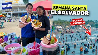 Así inician las VACACIONES de SEMANA SANTA en El Salvador 🇸🇻🏝️ ¡Playas llenas [upl. by Notgnilra]