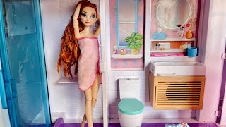 Anna barbie doll morning routine Hindi Urdu story of barbie doll frozen doll Disney princessfrozen [upl. by Curry]