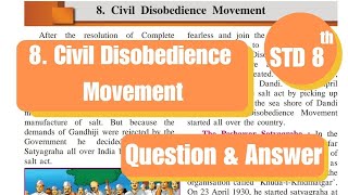 8th Std  History  Chapter 8 Civil disobedience movement questions answers from textbook  Class 8 [upl. by Kunz302]