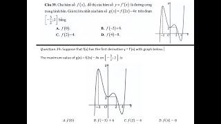 Gợi ý giải câu 39  Đề thi tham khảo 2021 Calculus Help Analyze the graph to find maximum value [upl. by Nonnahsed476]