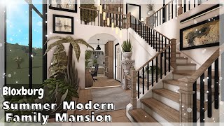 BLOXBURG Summer Modern Family Mansion Speedbuild interior  full tour Roblox House Build [upl. by Odlamur]