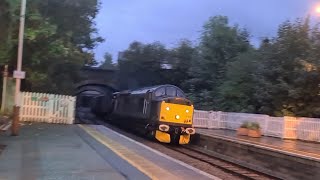 37510 amp 37218 5M57 Ely Papworth to Derby RTC erupt out the tunnel and through Stamford Station [upl. by Eened]