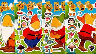 🌈PaperDIY🌈ToyASMR Decorate with sticker book Seven dwarfs Disney Snow White [upl. by Somerset]