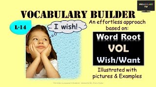 Word Root  VOL and derived words Illustrated Vocabulary Lesson14 [upl. by Carolin458]