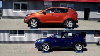 Kia Sportage AWD vs Nissan Qashqai All Mode 4x4i  diagonal test on rollers [upl. by Seppala]