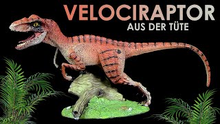 Temu  ein Velociraptor mit Sockel aus der Tüte  Teil 1 von 3  Dinosaurier Unboxing [upl. by Dilahk]