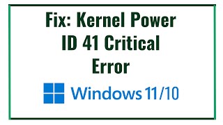 Fix Random Shutdown  Kernel Power Event ID 41 In Windows 1011 [upl. by Okun]