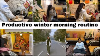 Productive winter morning routine ❄️  My 4 am winter morning routine  simple and mindfulness [upl. by Nylatsyrk140]