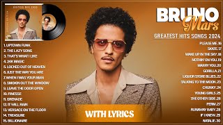 Bruno Mars Greatest Hits Full Album 2024  Bruno Mars Best Songs Playlist 2024 With Lyrics [upl. by Huldah]