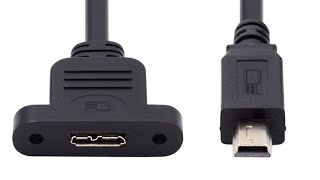 Product Preview Panel Mount USB 30 Micro Female to USB Mini Extension Cable [upl. by Amikay]