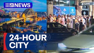 Plans to turn Sydney into 24hour running city  9 News Australia [upl. by Oralle]