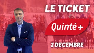 PRONOSTICS QUINTE  2 DÉCEMBRE  VINCENNES [upl. by Solram]