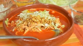 Pozole Rojo de trigo  recetas de pozole [upl. by Anegal]