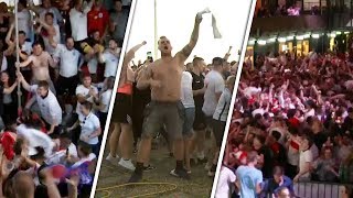 ENGLAND BEAT COLOMBIA ON PENALTIES 🦁FAN CELEBRATIONS [upl. by Nnairrehs]