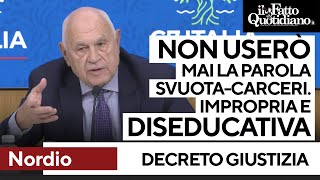 Nordio quotNon userò mai la parola svuotacarceri Impropria diseducativaquot [upl. by Kobe]