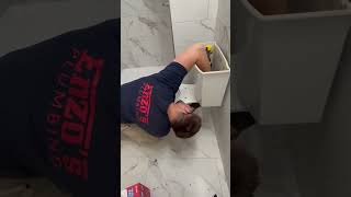 Toilet install using Oatey TwistNSet flange plumbing oatey [upl. by Anaerda]