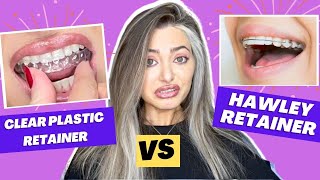 REMOVABLE RETAINERS Hawley Retainers VS Clear Plastic Retainers PROS amp CONS [upl. by Graves597]