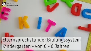 Elternsprechstunde Bildungssystem Kindergarten  von 0  6 Jahren [upl. by Aihtennek59]