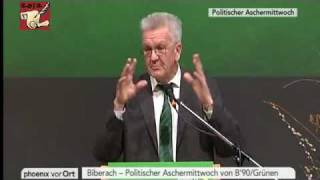 Winfried Kretschmann Grüne 2012 Politischer Aschermittwoch [upl. by Soni]