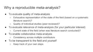 3 Reproducible metaanalysis [upl. by Preciosa]